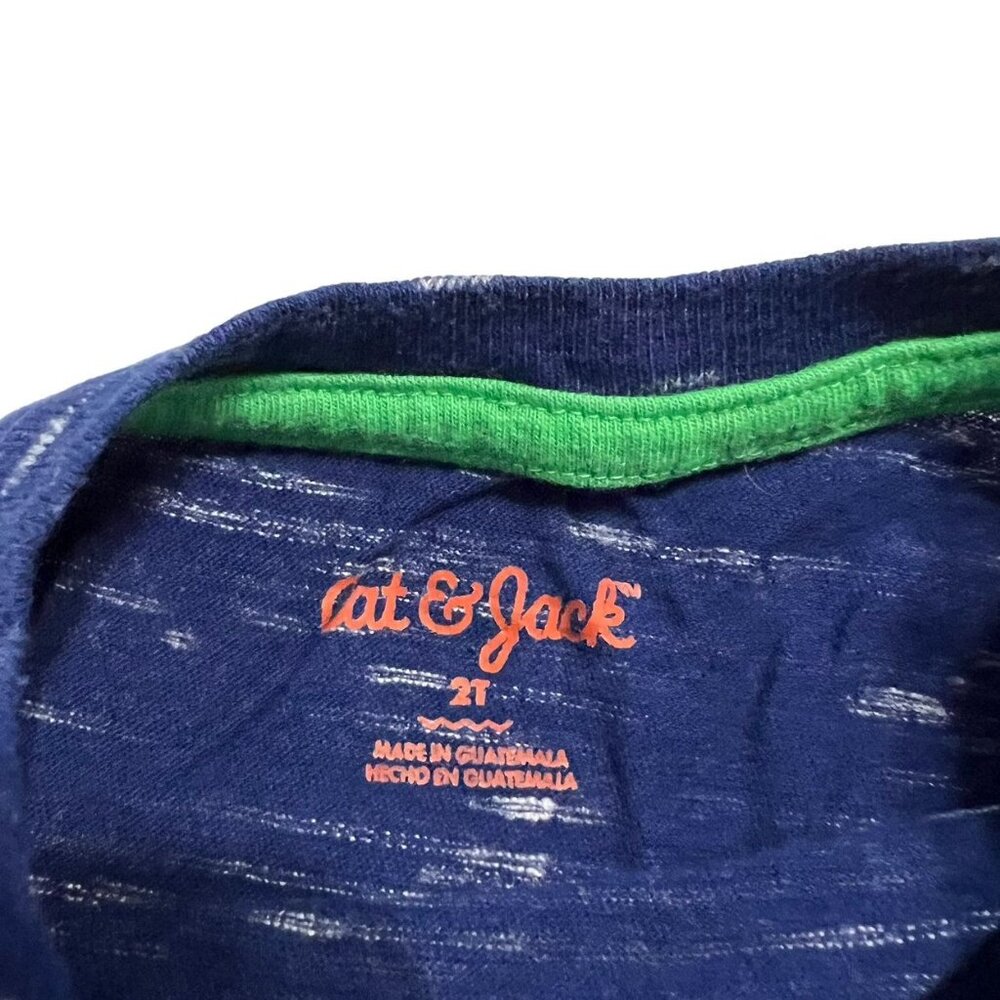Cat & Jack 2T Blue & Green Pocket Tee Shirt - Picture 4 of 4